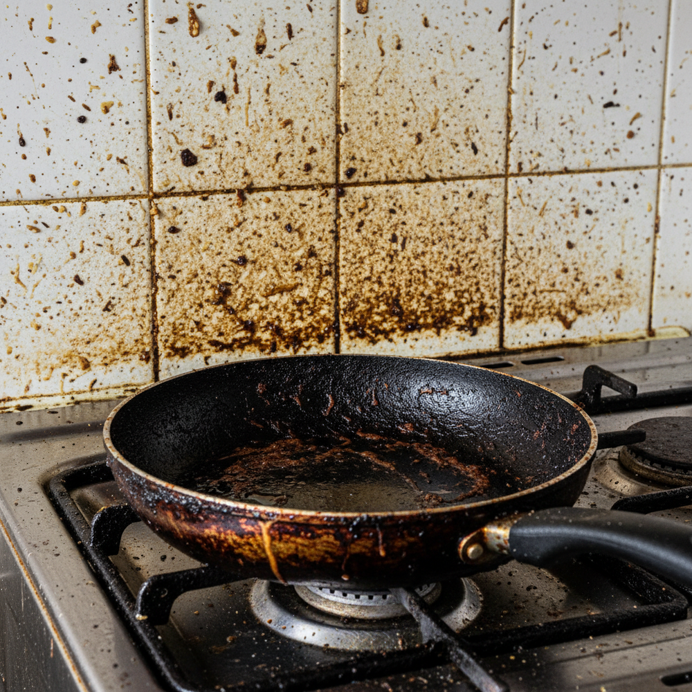 Before - Dirty Pan & Wall